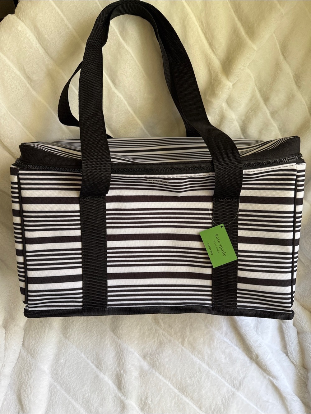 kate spade Black and White Stripe Cooler Bag